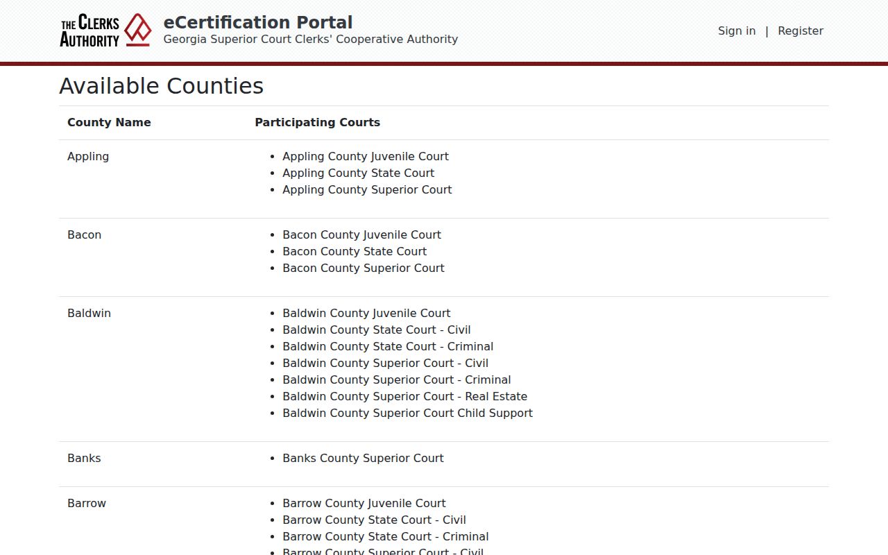 Manassas court records eCertification available counties page