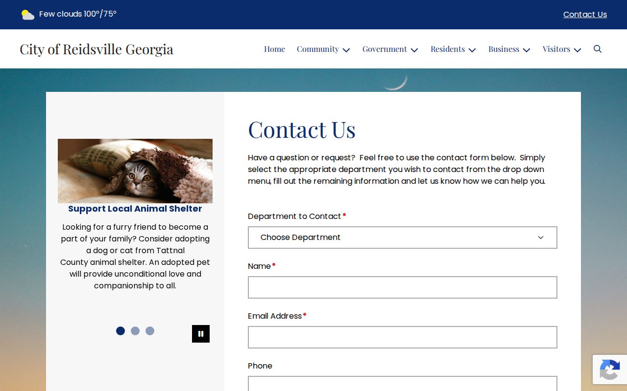 Reidsville court records city department contact form