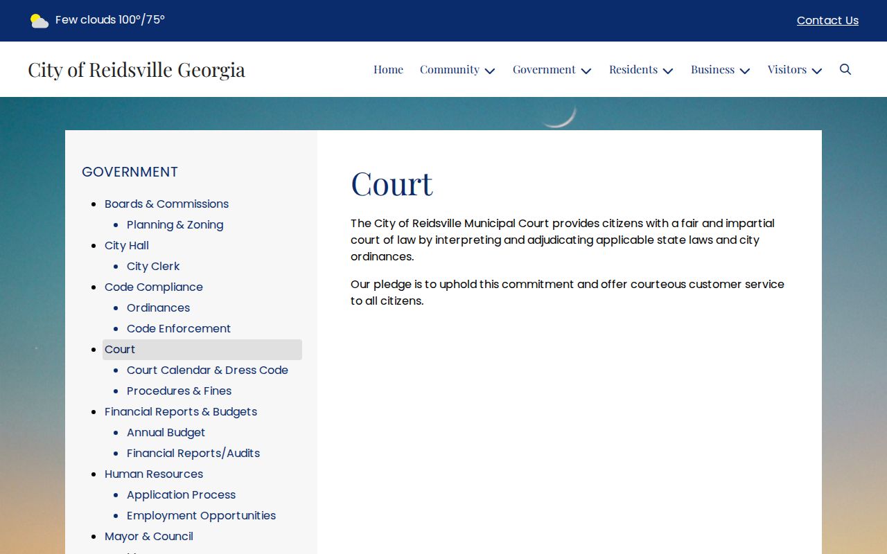 Reidsville court records municipal court page