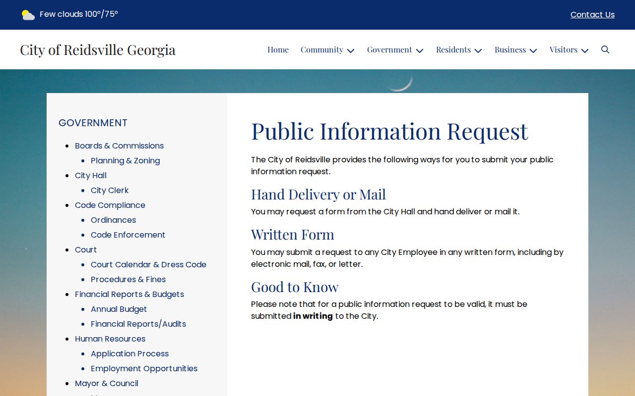 Reidsville court records public information request routes