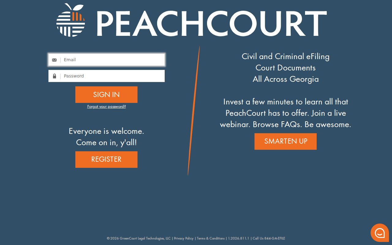PeachCourt account login used for Tattnall case access