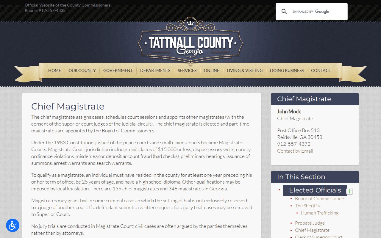 Tattnall County civil court docket Magistrate source