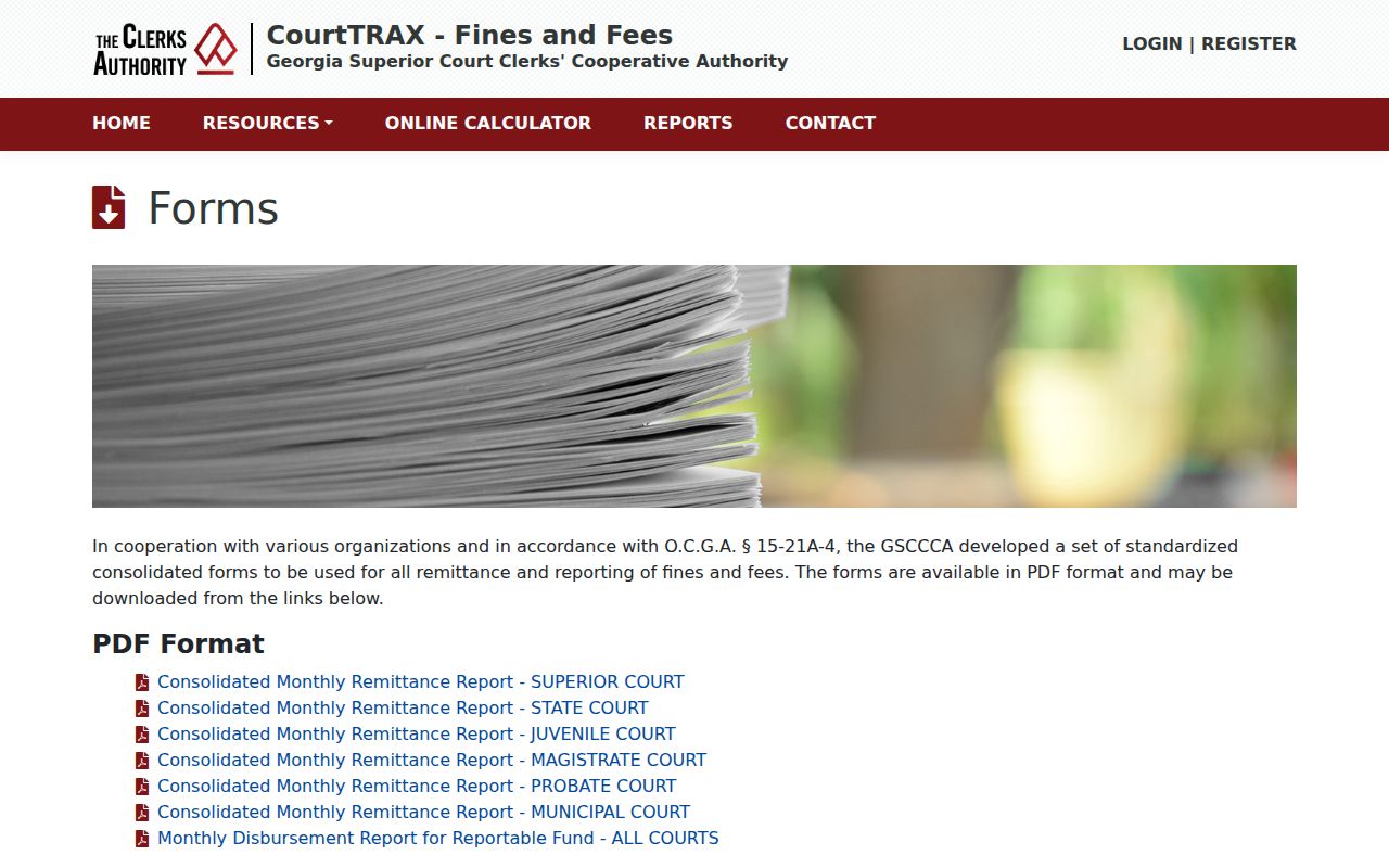 Georgia CourtTRAX court remittance forms