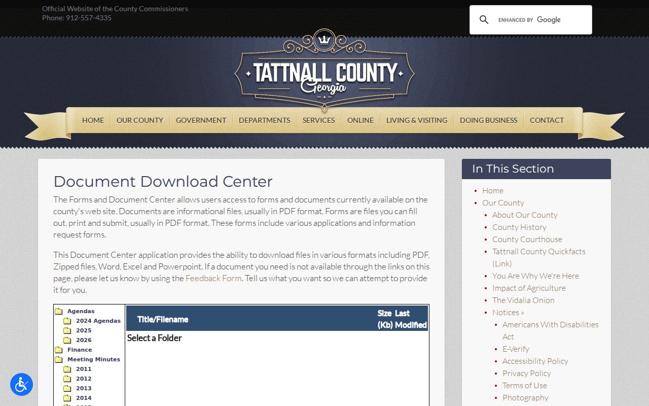 Tattnall County Document Center public repository